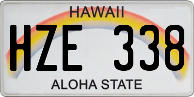HI license plate HZE338