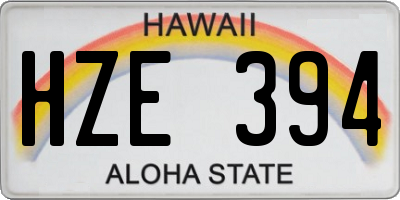 HI license plate HZE394