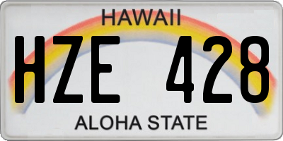 HI license plate HZE428