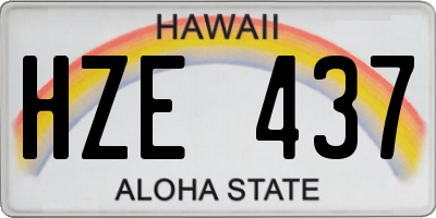 HI license plate HZE437