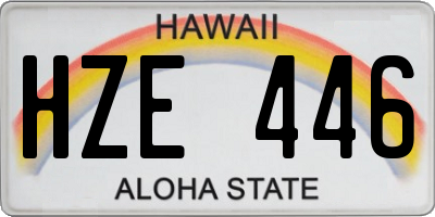 HI license plate HZE446
