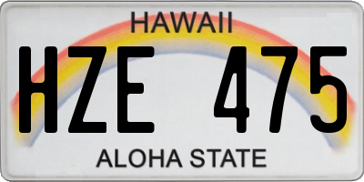 HI license plate HZE475