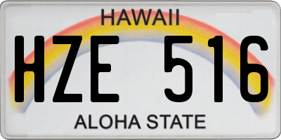 HI license plate HZE516