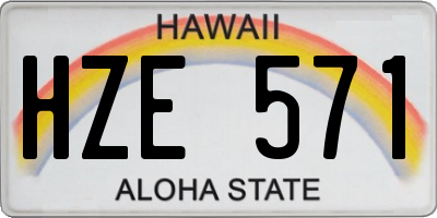 HI license plate HZE571