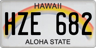HI license plate HZE682
