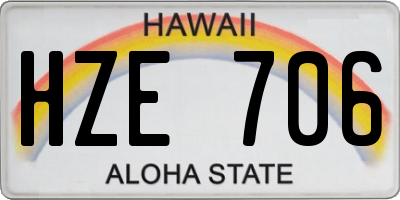 HI license plate HZE706