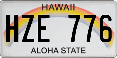 HI license plate HZE776