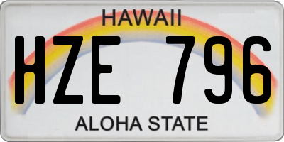 HI license plate HZE796