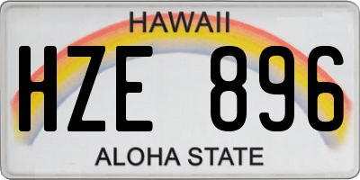 HI license plate HZE896
