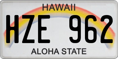 HI license plate HZE962