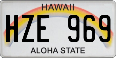 HI license plate HZE969