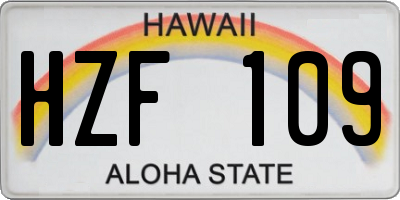 HI license plate HZF109