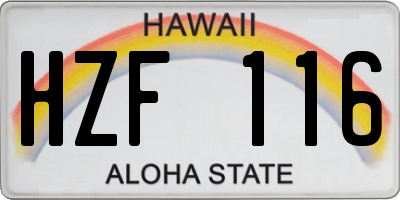 HI license plate HZF116