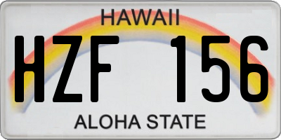 HI license plate HZF156