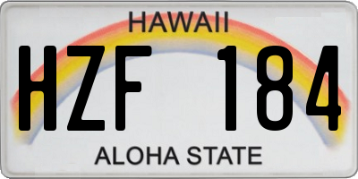 HI license plate HZF184