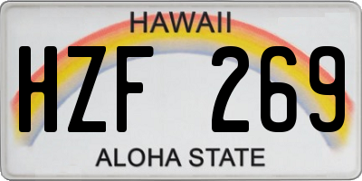 HI license plate HZF269