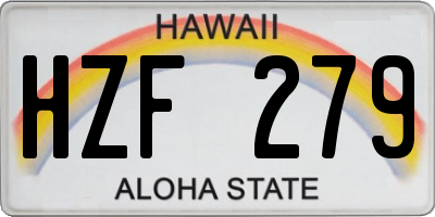 HI license plate HZF279