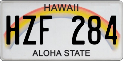 HI license plate HZF284