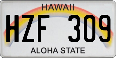 HI license plate HZF309
