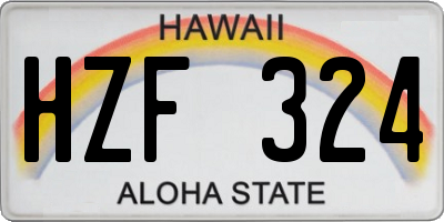 HI license plate HZF324