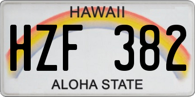 HI license plate HZF382