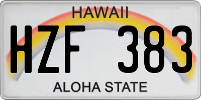 HI license plate HZF383