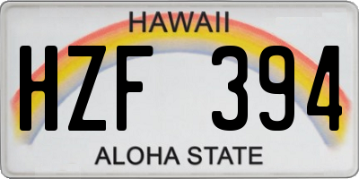 HI license plate HZF394