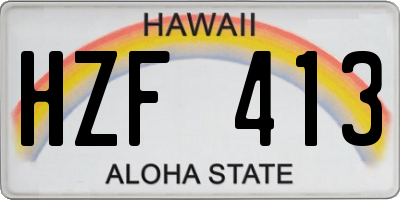 HI license plate HZF413