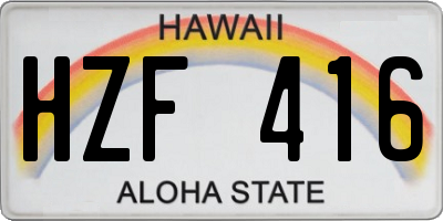HI license plate HZF416