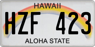 HI license plate HZF423