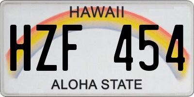 HI license plate HZF454