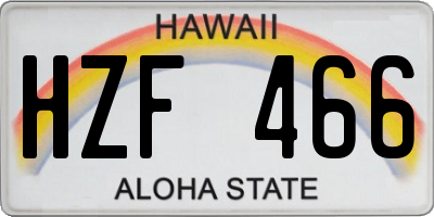 HI license plate HZF466