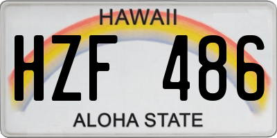 HI license plate HZF486