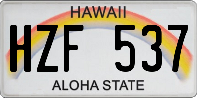 HI license plate HZF537