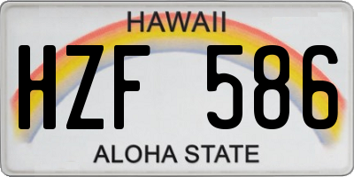 HI license plate HZF586