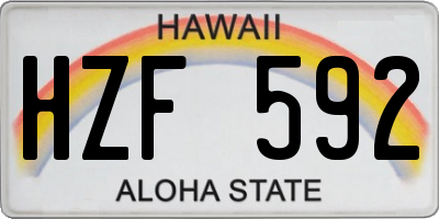 HI license plate HZF592