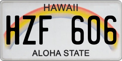 HI license plate HZF606