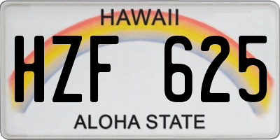 HI license plate HZF625