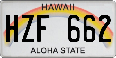 HI license plate HZF662