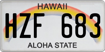 HI license plate HZF683