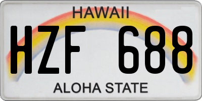 HI license plate HZF688