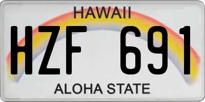 HI license plate HZF691