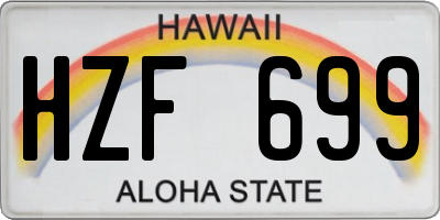 HI license plate HZF699