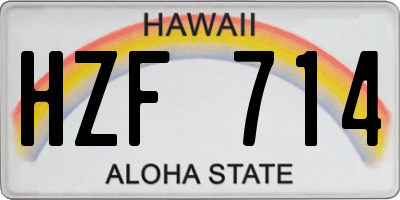 HI license plate HZF714
