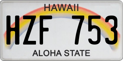 HI license plate HZF753