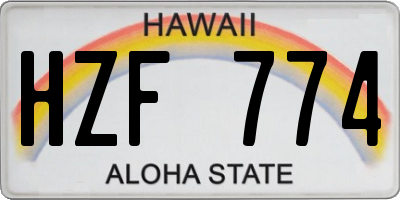 HI license plate HZF774
