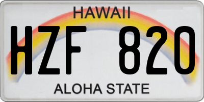 HI license plate HZF820