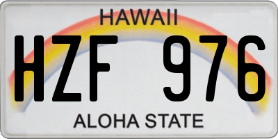 HI license plate HZF976
