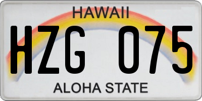HI license plate HZG075