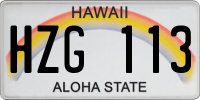 HI license plate HZG113